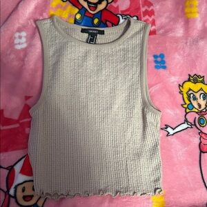 Forever 21 Ribbed Cream Tank Top